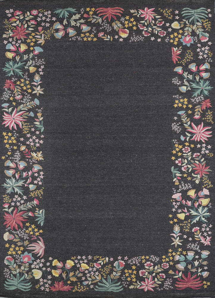 aprezo beige and brown wool flat weaves Rug - HeadShot